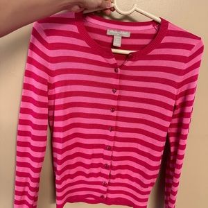 Petite XS Banana Republic CARDIGAN Pink Stripes